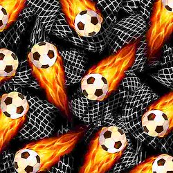 Black - Flaming Soccer Balls